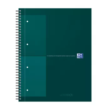 Oxford International blocco notes college, DIN A4+, a quadretti, copertina rigida, rilegatura a spirale, 80 fogli 400191242