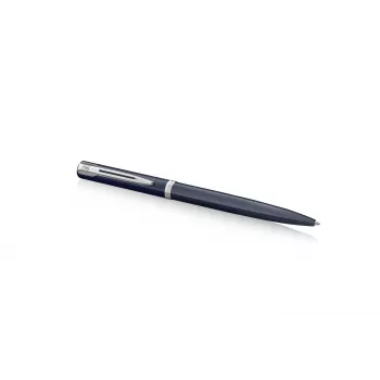 Waterman Impression penna a sfera – lacca blu, anello decorativo cromato, punta media, confezione regalo 2225468