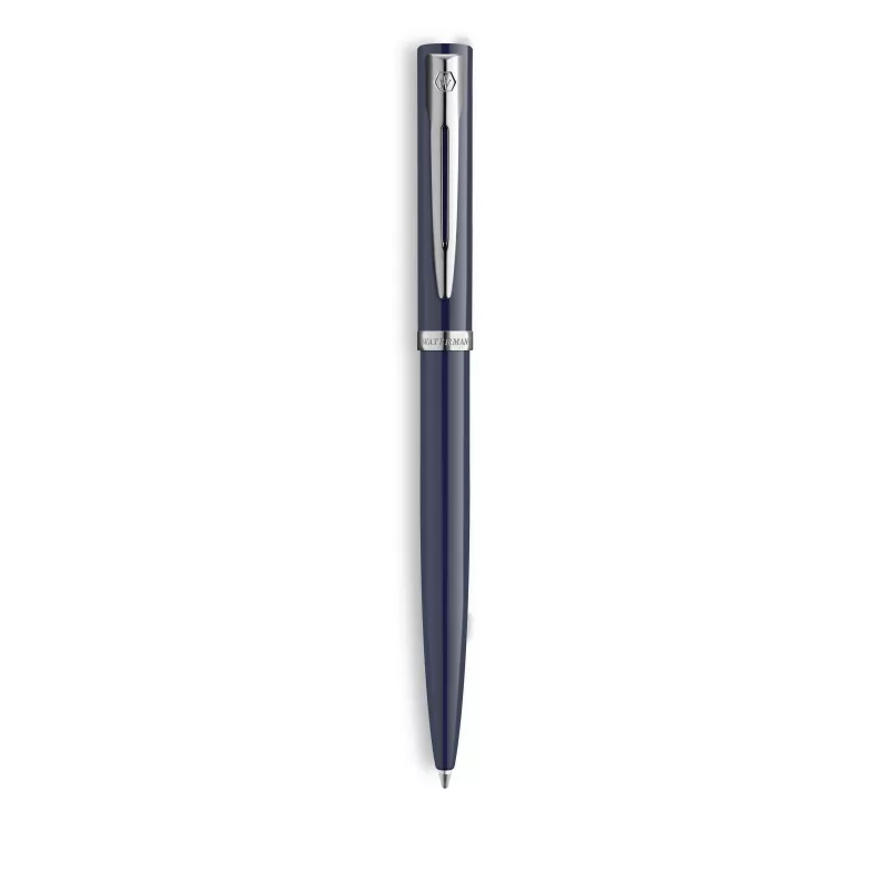 Waterman Impression penna a sfera – lacca blu, anello decorativo cromato, punta media, confezione regalo 2225468