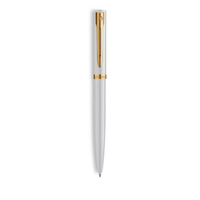 Waterman Allure Impression penna a sfera, lacca bianca, finiture dorate, inchiostro blu medio 2225511