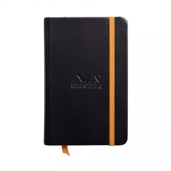RHODIA RHODIARAMA quaderno 90 x 140 mm a righe nero similpelle copertina rigida 96 fogli 118642C