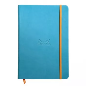 RHODIA RHODIARAMA quaderno A5 a righe, copertina rigida in similpelle turchese, 96 fogli 118747C
