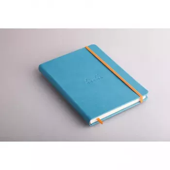RHODIA RHODIARAMA quaderno A5 a righe, copertina rigida in similpelle turchese, 96 fogli 118747C