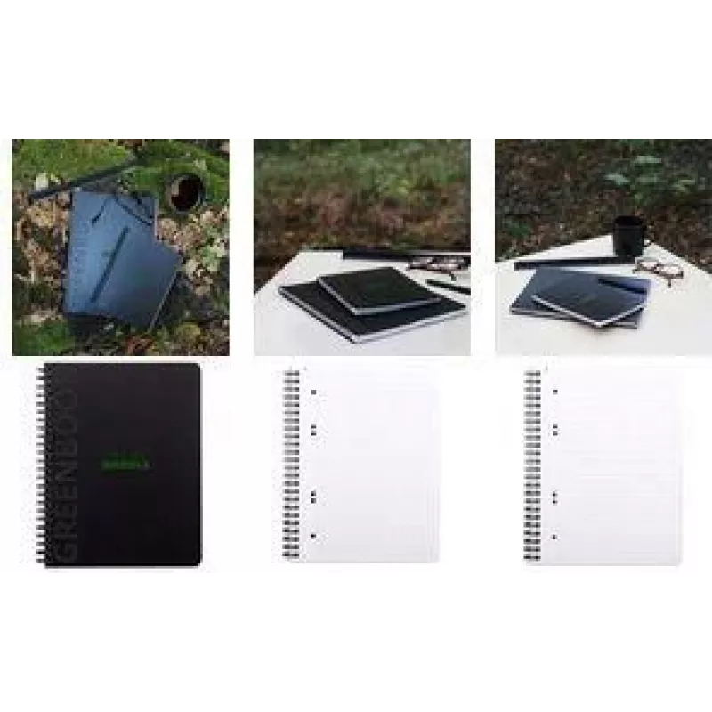 RHODIA GREENBOOK blocco college A5+ a quadretti, copertina nera in materiale riciclato 119913C