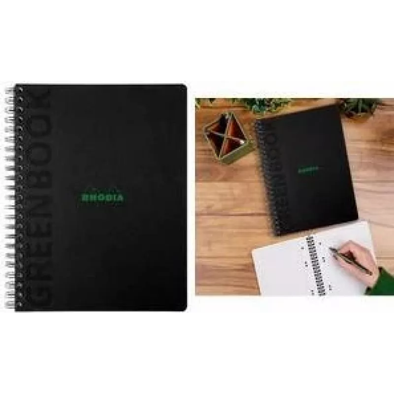 RHODIA GREENBOOK blocco college A4+ a righe nero (80 fogli) 119923C