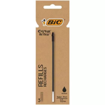 BIC Cristal RE'NEW ricarica penna a sfera, nero, fine 0,32 mm, 1 pezzo 503839