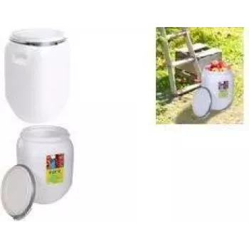EDA fusto di stoccaggio 25 L, plastica, bianco, con coperchio, multifunzionale, 1 pezzo 010558 NA