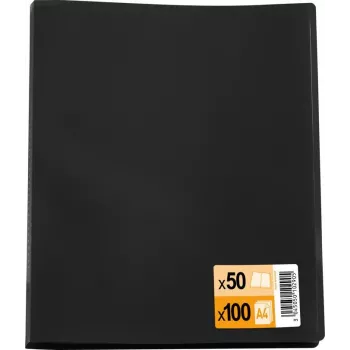 ELBA cartella presentazione DIN A4 Standard, 50 buste, nero, PP 0,3 mm 32041009