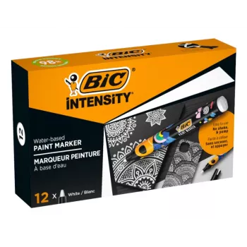 BIC Intensity pennarello indelebile, bianco, punta tonda, 1,5-2,3 mm, 1 pz., 98% riciclato 5274251