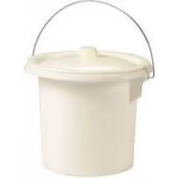 EDA secchio igienico con manico in metallo, 11,5 litri, crema, plastica robusta, diametro 340 mm, altezza 270 mm, 1 pz. 019486 BE. CR S