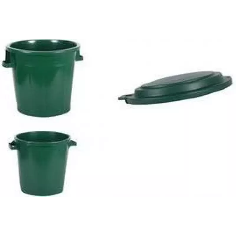 EDA contenitore rifiuti 75 L per esterni verde plastica riciclata 013011 V.CA VX8