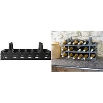 EDA set mensole portabottiglie, 6 bottiglie per piano, antracite, set da 3 pezzi per 18 bottiglie, polipropilene (010702)