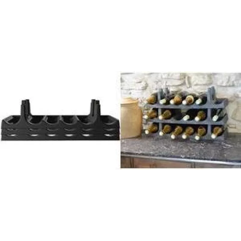 EDA set mensole portabottiglie, 6 bottiglie per piano, antracite, set da 3 pezzi per 18 bottiglie, polipropilene (010702)