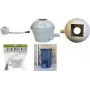 EDA set raccoglitore acqua piovana per botti, grigio, con filtro e blocco troppopieno, 1 pz (010916 G SX10)