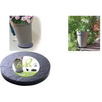 EDA carrello portapiante con 5 ruote multidirezionali, effetto pietra, grigio antracite, 30 cm di diametro, portata 60 kg (010940 G. ARD C)