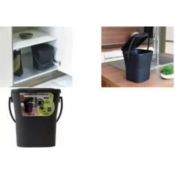EDA KOMPOST 6L contenitore per compost antracite con coperchio e manico, plastica riciclata 013119 R G.ANT
