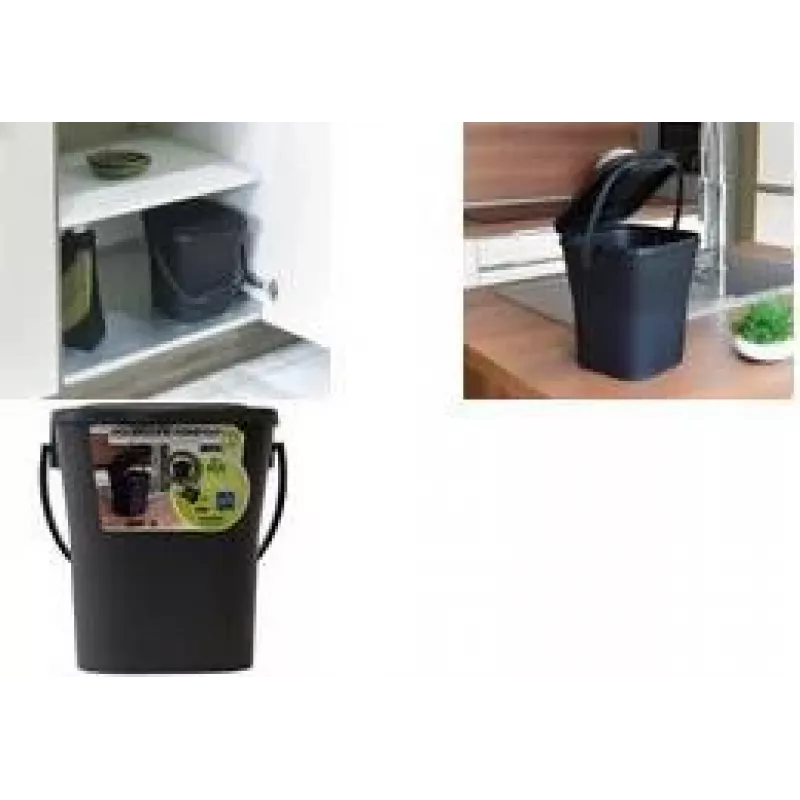 EDA KOMPOST 6L contenitore per compost antracite con coperchio e manico, plastica riciclata 013119 R G.ANT