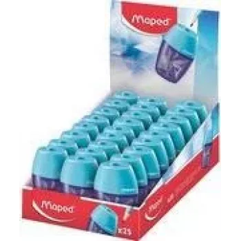 Maped ARCTIC temperino con contenitore trucioli, blu trasparente, display box da 25 034037