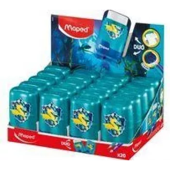 Maped DRAGON gomma e temperino combinati, doppio foro, display da 20 049226