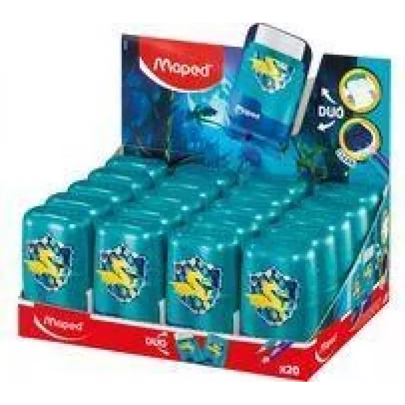 Maped DRAGON gomma e temperino combinati, doppio foro, display da 20 049226
