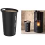 EDA scatola contenitore per pellet, 38 litri, plastica nera con coperchio in legno, capacità 20 kg – 1 pezzo (010478 NO)