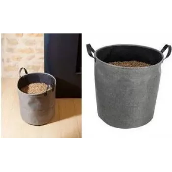 EDA borsa contenitore per pellet, 60 litri, grigio scuro, capacità 30 kg, feltro, pieghevole, con maniglie 010488 G/NO