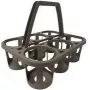 EDA portabottiglie, 6 bottiglie, plastica marrone di alta qualità resistente, 1 pezzo (010712 BR.T SX1)