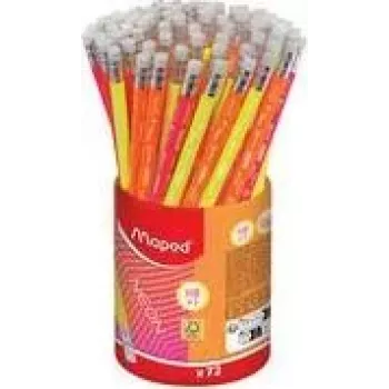 Maped Neon matita in grafite HB con gomma, triangolare, confezione da 72 astuccio 853789FC