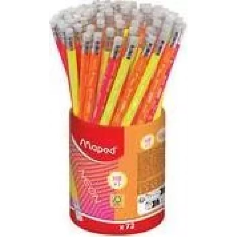 Maped Neon matita in grafite HB con gomma, triangolare, confezione da 72 astuccio 853789FC
