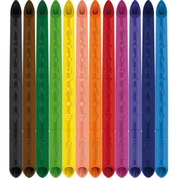 Maped COLOR'PEPS INFINITY set di matite colorate triangolari, 12 colori diversi, dura 10 volte più a lungo, mina 100% pigmento, custodia riutilizzabile 861602