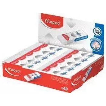 Maped Technic PRECISION gomme in plastica, bianco, display box da 40 (126111)
