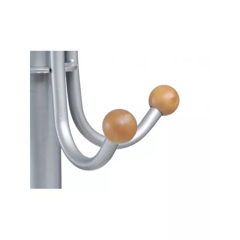 MAUL Stily appendiabiti con portombrelli, argento, ganci in legno, 8 ganci, 1750 mm 9403270