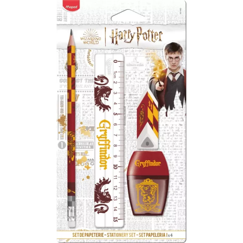 Maped Harry Potter Gryffindor set da scrittura, 4 pezzi, blister (981880)