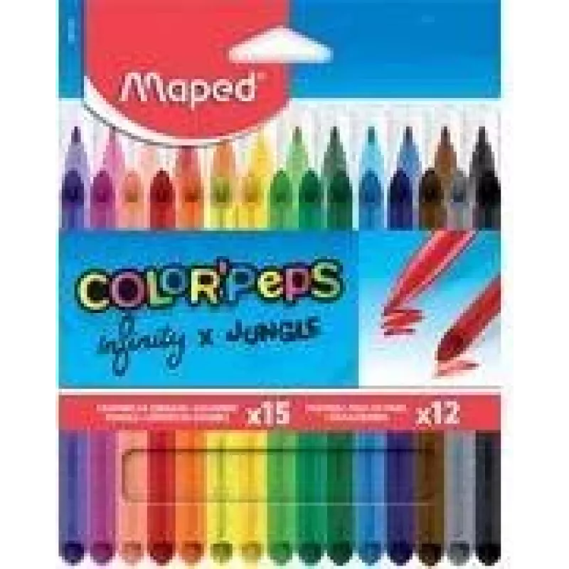 Maped INFINITY & COLOR'PEPS set artistico combinato, 27 pezzi, colori assortiti, astuccio in cartone 984744