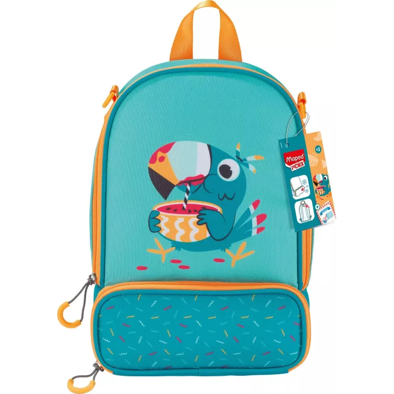 Maped PICNIK zaino per bambini TUKAN, zaino verde per l'asilo, poliestere, tasca principale grande – 1 pezzo (879003)