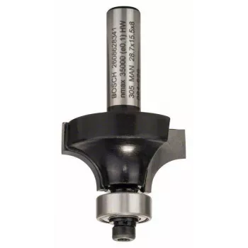 Bosch Expert for Wood fresa per arrotondare 8 mm gambo, R1 8 mm, lunghezza di taglio 15,5 mm, lunghezza totale 53 mm 2608628341