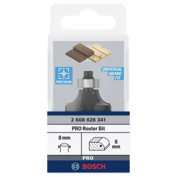 Bosch Expert for Wood fresa per arrotondare 8 mm gambo, R1 8 mm, lunghezza di taglio 15,5 mm, lunghezza totale 53 mm 2608628341