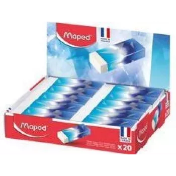 Maped ARCTIC gomma in plastica, bianco, espositore da 20, senza ftalati e senza PVC 116125