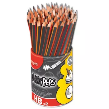 MAPED BLACK'PEPS matita in grafite HB con gomma, triangolare, confezione da 72 astuccio 851759FC