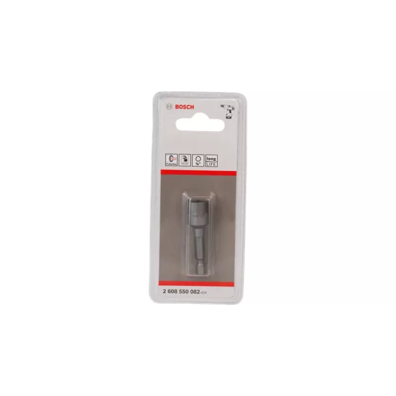 Bosch inserto a bussola 1/4 inch attacco 7 mm esagonale 50 mm lunghezza acciaio cromo-vanadio 2608550070