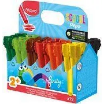 Maped Color'Peps Infinity set matite colorate triangolari, 72 colori diversi, mine piene, antirottura, durano 8 volte più a lungo delle matite colorate jumbo 864602