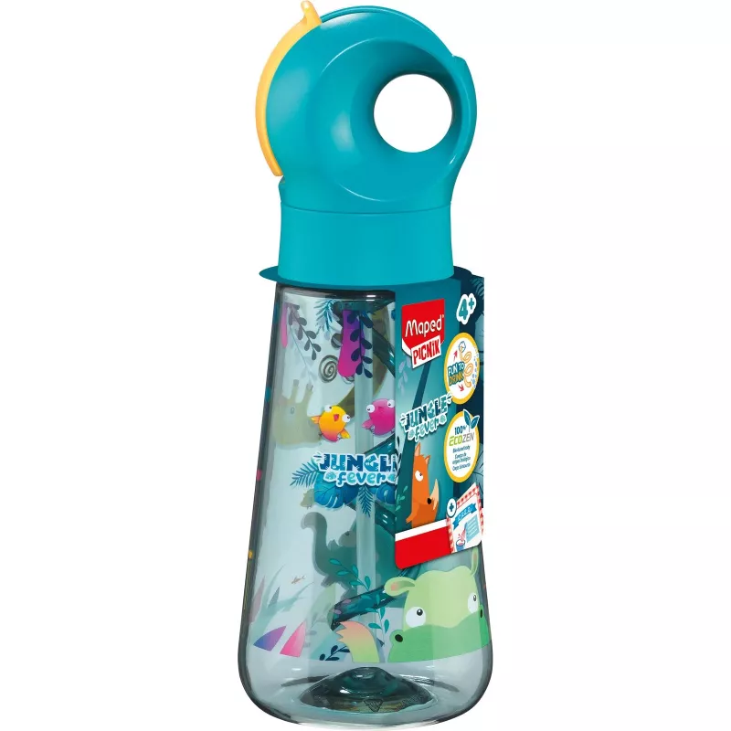Maped PICNIK JUNGLE FEVER borraccia, 0,5 L, turchese, Ecozen con cannuccia 873199