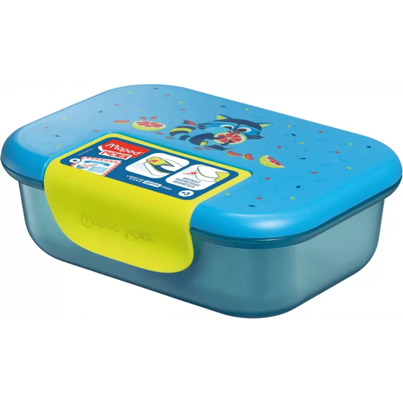 Maped PICNIK lunch box procione, plastica, 0,9 L, coperchio a clip a tenuta stagna, 1 pezzo (874101)