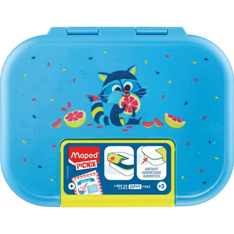 Maped PICNIK lunch box procione, plastica, 0,9 L, coperchio a clip a tenuta stagna, 1 pezzo (874101)