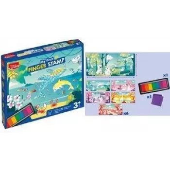 Maped Creativ My First set timbri con le dita, 8 pezzi, tampone con 7 colori a dita, da 3 anni 906903