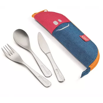 Maped PICNIK CONCEPT KIDS set posate con custodia rosa, acciaio inox, sicurezza bambini, 3 pezzi 878001