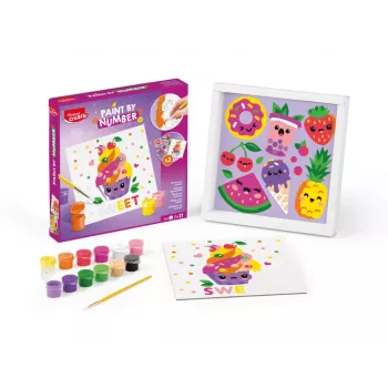 Maped Creativ set colora per numeri Kawaii Food Sweet - 2 tele prestampate, 10 colori acrilici, pennelli, da 7 anni 907088