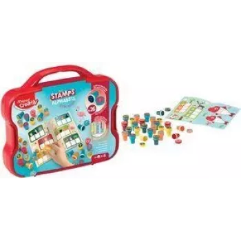 Set di timbri autoinchiostranti Maped Creativ alfabeto, 26 lettere, custodia in plastica 907089