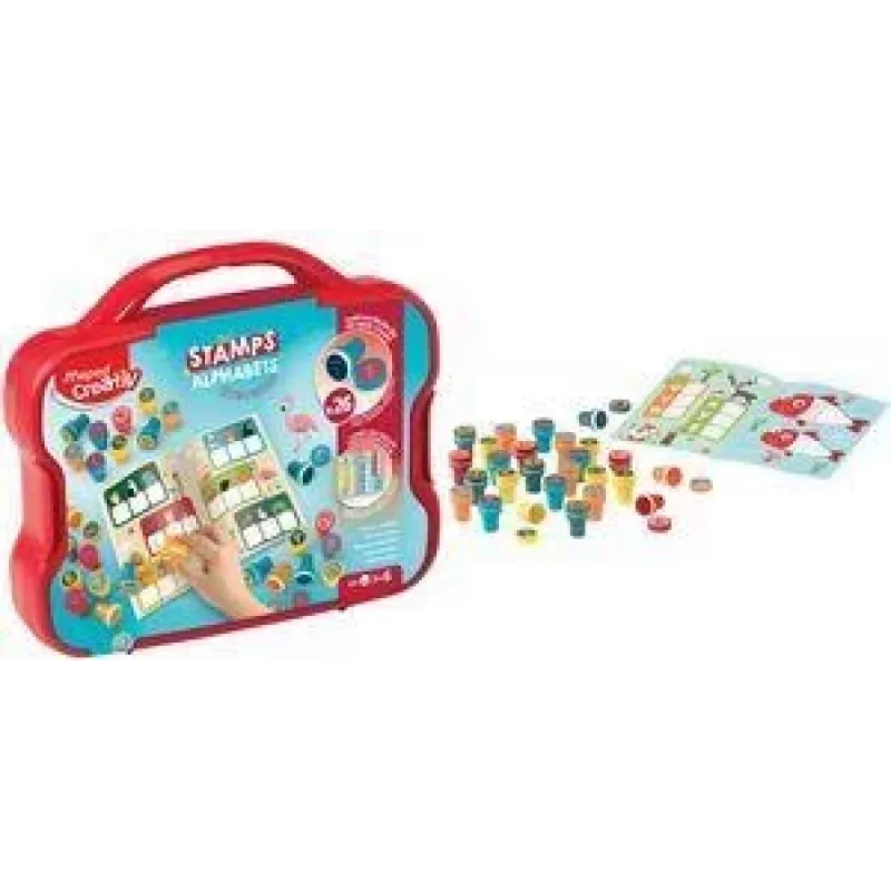 Set di timbri autoinchiostranti Maped Creativ alfabeto, 26 lettere, custodia in plastica 907089