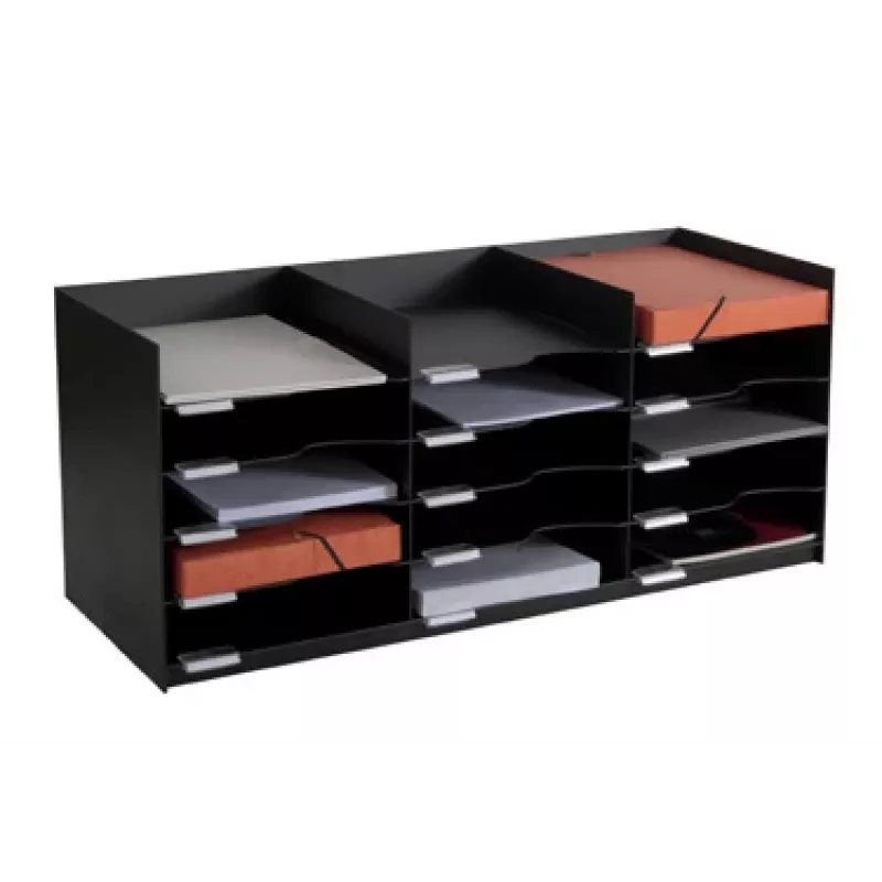 PAPERFLOW smistatore moduli a 20 scomparti, polistirolo nero, con etichette e portetichette (541.01)